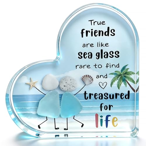 Sea Glass Heart Keepsake - Friendship Gift for Bestie & Soul Sister