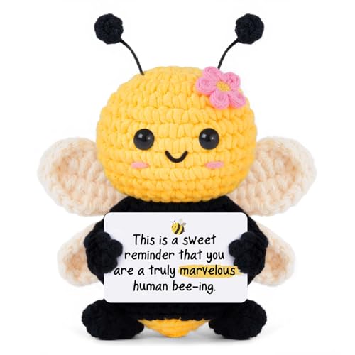 Handmade Crochet Bee Inspirational Gift for Women - Encouragement Affirmation