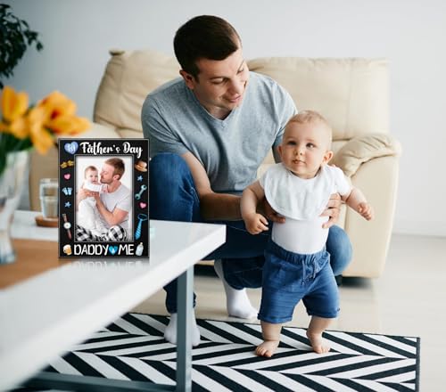 First Father's Day Picture Frame for New Dad - 4x6 Baby Photo Holder