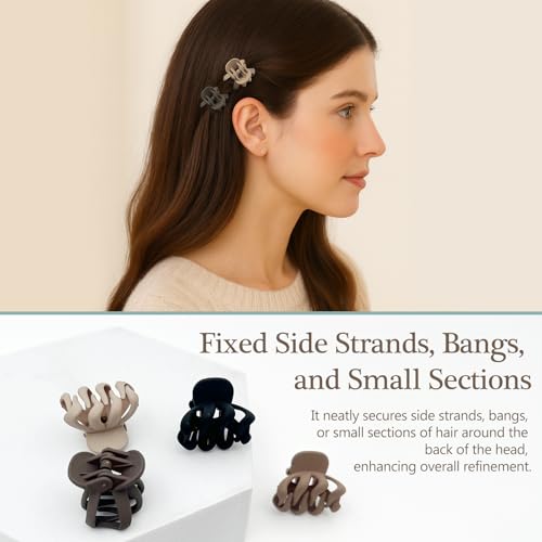 Attkryy Mini Matte Hair Claw Clips 12-Piece Small Jaw Clips Set
