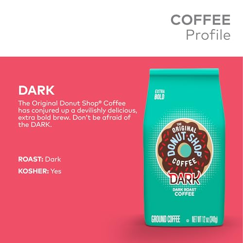 The Original Donut Shop Dark Roast Ground Coffee, 12 oz Bag (Pack of 2)