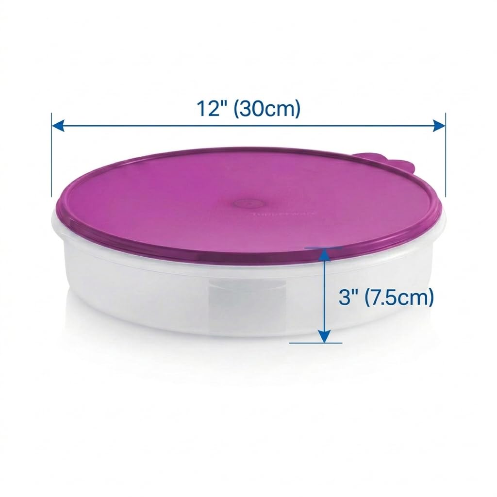 Tupperware 12" Round Container with Seal (Raddish)