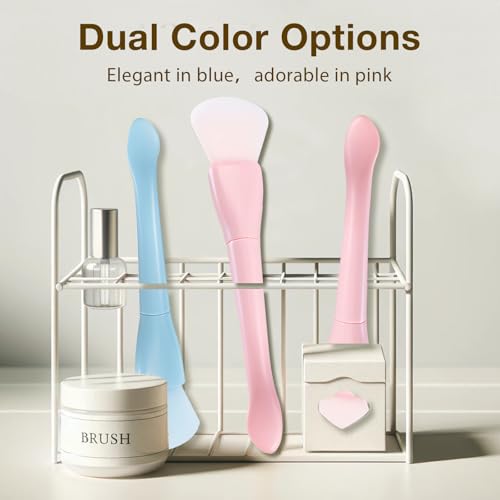 Jaasuee 4PCS Dual-Ended Silicone Face Mask Applicator Set with Spatula