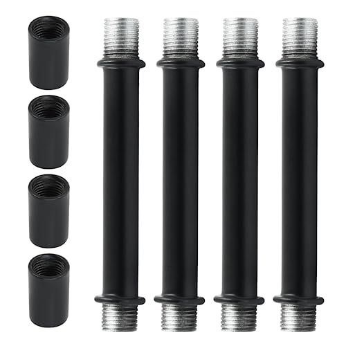 BokWin 4-Pack M10 Black Lamp Extension Rods, 3.15" Length