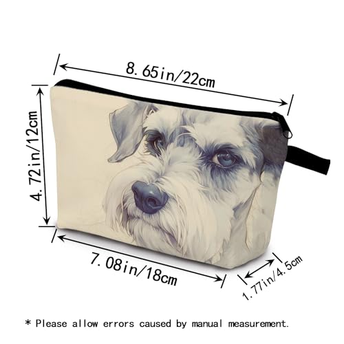 Schnauzer Print Makeup Bag Cartoon Cosmetic Pouch for Women