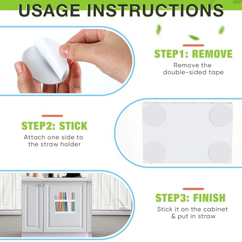 Large Acrylic Straw Holder for Cabinet Door - 9.5" Organizer
