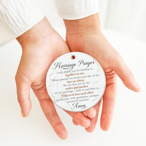 ZAGKOO Marriage Prayer Ornament - Christian Wedding Gift for Couples