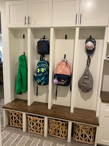 Black Folding Coat Hooks - 2 Pack Space-Saving Wall Hangers