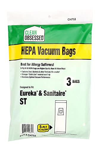 HEPA Vacuum Bags for Eureka & Sanitaire Type ST - 3 Pack