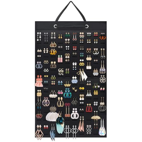 Large Capacity Earring Holder Organizer for 300 Pairs - Black
