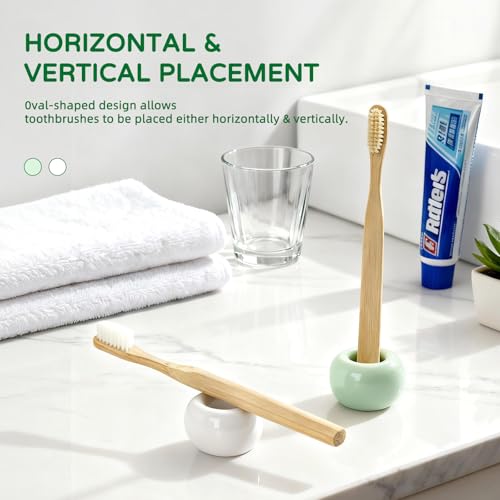 Ceramic Toothbrush Holder Set - Sleek & Multi-Purpose Bathroom Storage