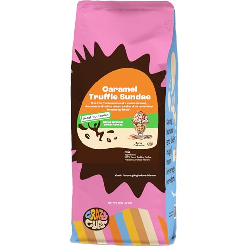 Decaf Caramel Truffle Sundae Ground Coffee - 10oz | Crazy Cups