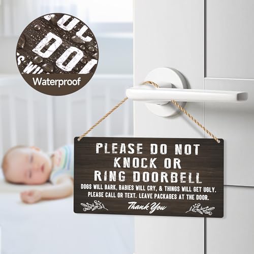 Do Not Knock Baby Sleeping Sign 026 - Double-Sided PVC Door Hanger