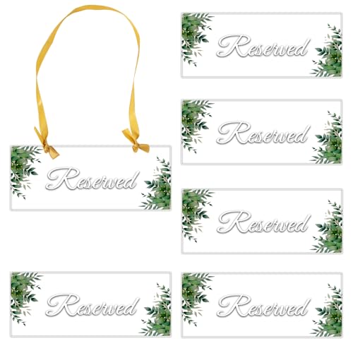 6-Pack Acrylic Reserved Seating Signs for Weddings - 10x4 Inches