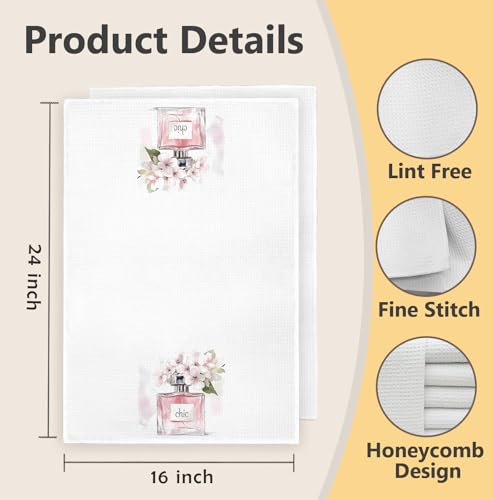 Pink Coquette Fashion Hand Towels - 16x24 Inch Decorative Floral Set of 2