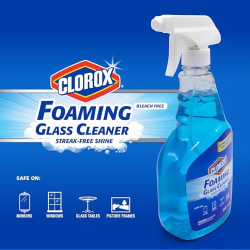 Clorox Foaming Glass Cleaner Trigger Spray 23 Oz Fresh Scent Pack of 2