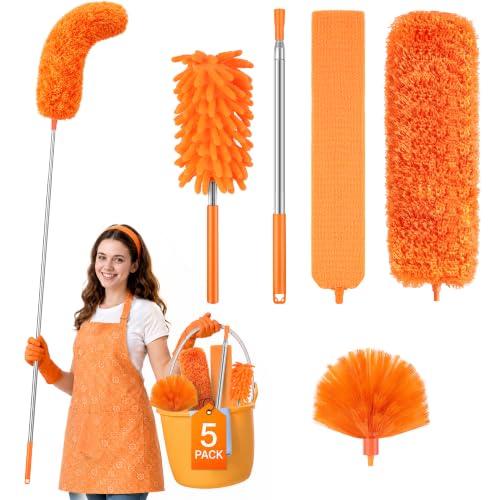 100-Inch Telescoping Cobweb Duster Kit with Microfiber & Brush