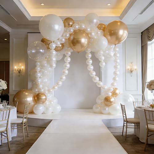 100PCS Pearl White Linking Balloons - 6 Inch Quick Link Balloons for Party Decorations