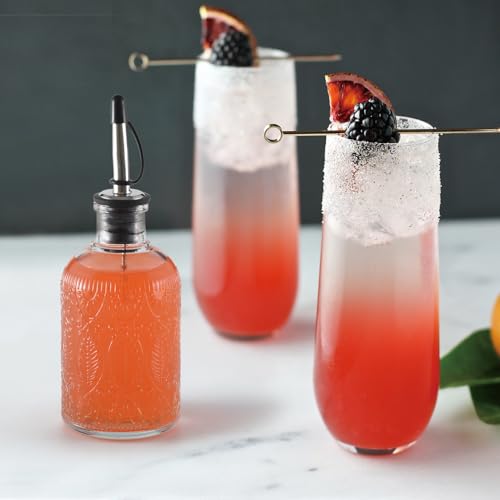 7oz Retro Glass Syrup Dispenser with Stainless Steel Spout & Funnel