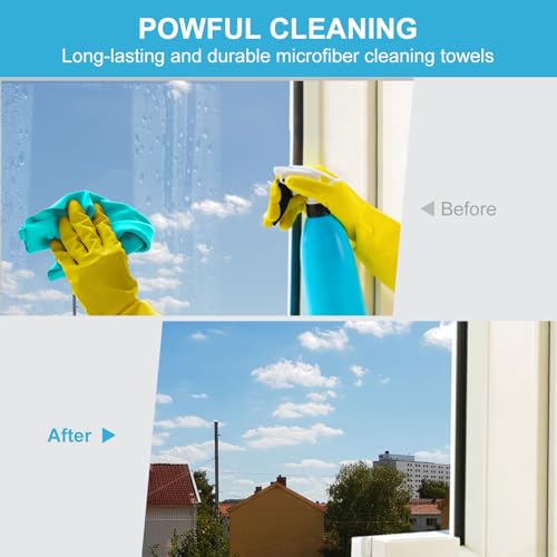 BeiLan Microfiber Cleaning Cloths, 12"x12" Assorted Towels - 24 Pack