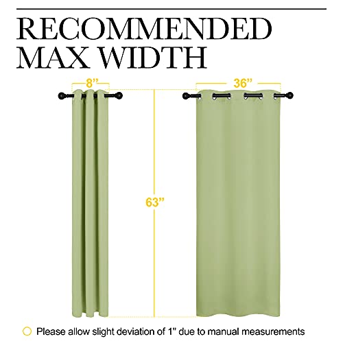 NICETOWN Light Sage Green Blackout Curtains 42"W x 63"L, 2 Panels