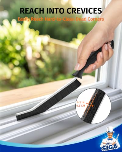 MR.SIGA Crevice Cleaning Brush Set - Heavy Duty Grout Scrub for Kitchen