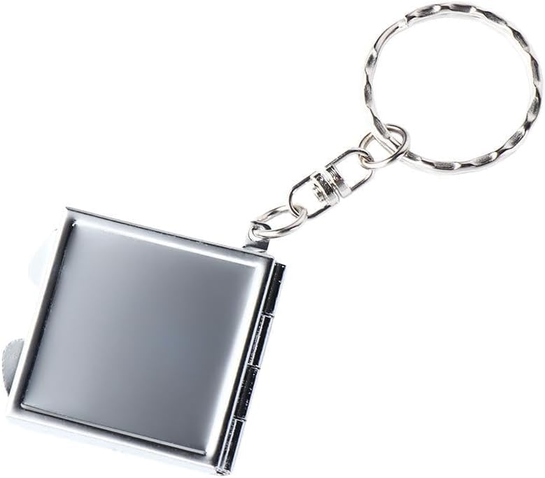Metal Pocket Compact Mirror Keychain Portable Folding Cosmetic Mirror
