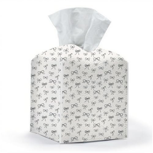 Stylish PU Leather Tissue Box Cover with Velcro - 5x5 Inch