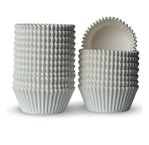200 White Cupcake Liners - Standard Baking Cups for Muffins & Desserts