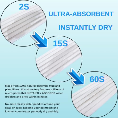 Ankzon 2-Pack Fast-Drying Diatomite Sink Tray, Ultra-Absorbent Soap Holder