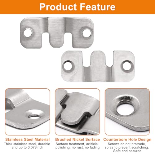 20 Pcs Metal Sectional Couch Connectors, 44x19mm Interlocking Sofa Bracket