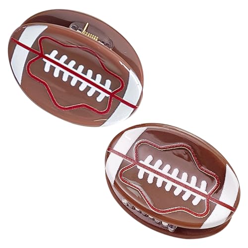 AEGYPIUS Football Hair Claw Clip, 1.37 Inch Small Acetate Hair Clip 2 Pcs
