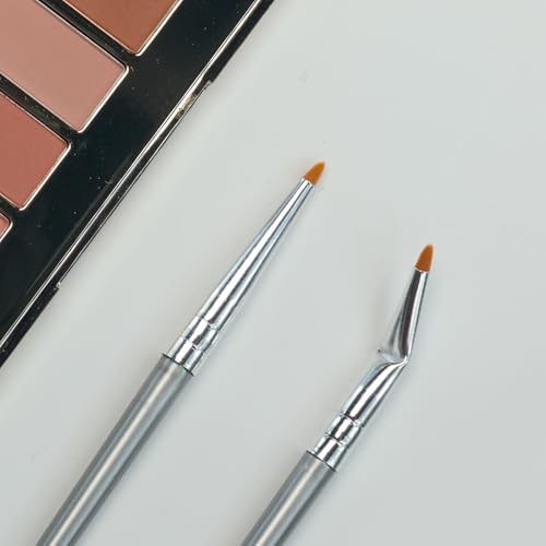WOLVINA 2-Piece Eyeliner Brush Set - Fine Detail Straight and Angled Brushes