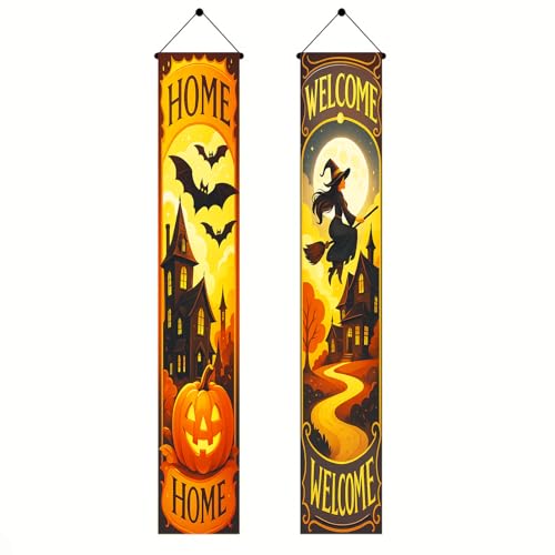 BlissYard Halloween Door Banner 12x71" - Spooky Welcome Sign