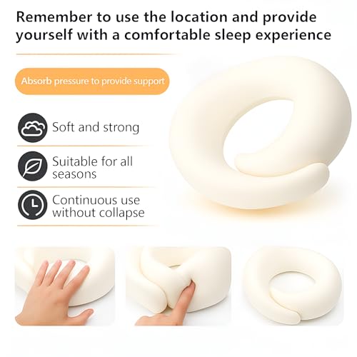 EdgeVoy Memory Foam Travel Neck Pillow - Ergonomic 360 Support, Navy Blue