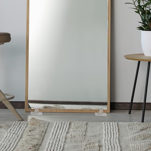 Aogigigio No Drill Mirror Stoppers – 12pcs Plastic Stabilizers for Full Length Mirrors