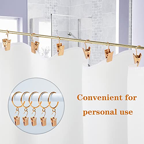 JANYUN Gold Mini Heavy Duty Hook Clips - 30 Pack for Curtains & Photos