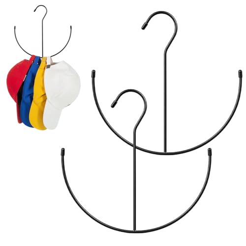 2 Pack Metal Hat Hangers for Closet - Baseball Cap Organizer