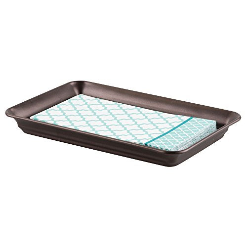 iDesign Metal Vanity Tray for Cosmetics Jewelry & Keys, 6.5x10 Inches, Bronze Finish