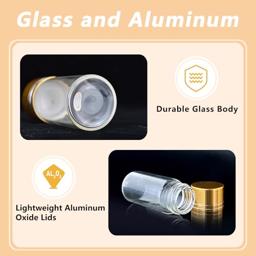 4Pcs Mini Glass Jars with Lids - 2ml Clear Vial Containers for Crafts