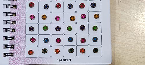 Crystal Bindi Book 120 Round Forehead Decors for Traditional Party Wear