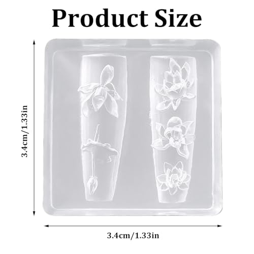 Panthra 3D Silicone Flower Nail Mold for Gel Resin DIY Art