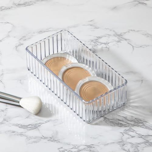 iDesign Fluted Clear Makeup Drawer Organizer 6 x 3 x 2 Pack of 1