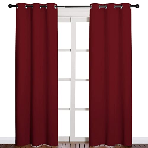 NICETOWN Burgundy Red Blackout Curtains 42" x 84" (2 Panels)