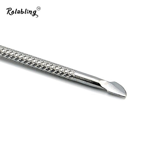 Rolabling Stainless Steel Cuticle Pusher and Nail Scraper Tool