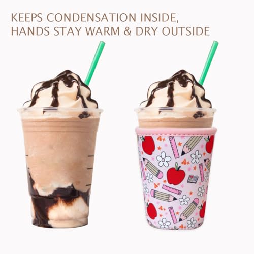 Reusable Insulated Neoprene Iced Coffee Cup Sleeve - Teacher Treasure