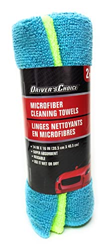 Driver's Choice Microfiber Cleaning Towels - 14x16 Inch, 2-Pack