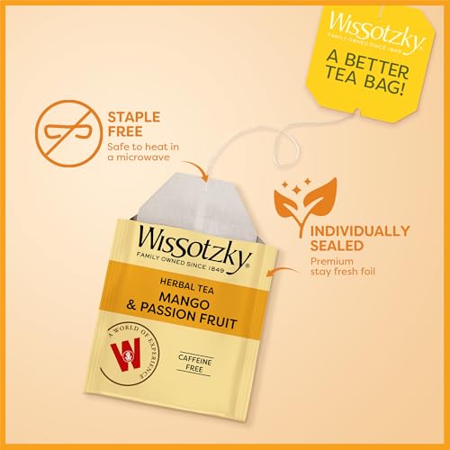 Wissotzky Mango & Passion Fruit Herbal Tea - Caffeine Free, 20 Tea Bags