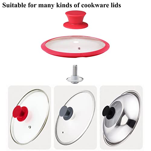 Universal Silicone Pot Lid Knob Replacement 2-Pack Black Cookware Handles