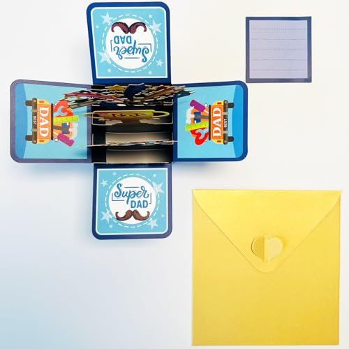 Best Dad 3D Pop-Up Card for Father's Day with Envelope